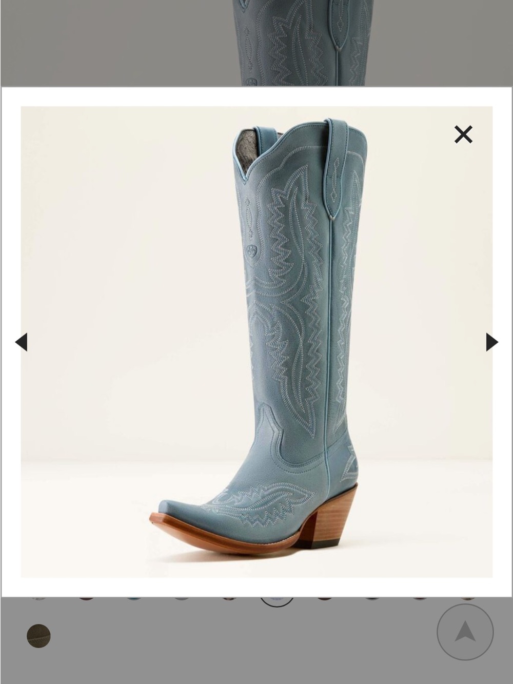 Ariat Light Blue Western Knee-High Cowboy Boots - Picture 2 of 2